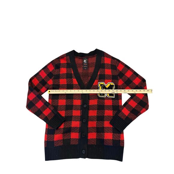 Disney x Forever 21 Varsity Mickey Mouse Patch Cardigan Buffalo Plaid Size M - Picture 7 of 11